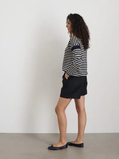 Alex Mill Mariner Striped Rollneck Sweater In Cotton In Navy/ivory