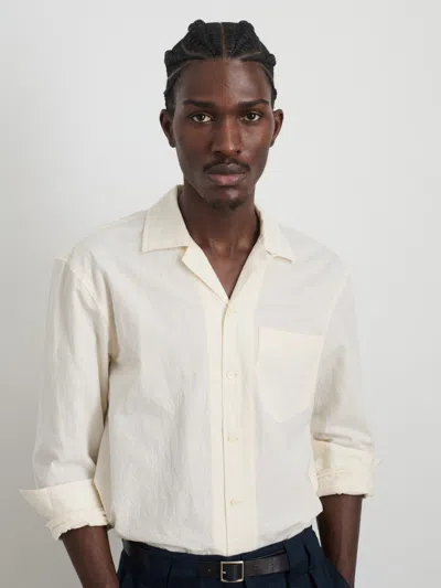 Alex Mill Mason Shirt In Japanese Crinkle Cotton In Off White