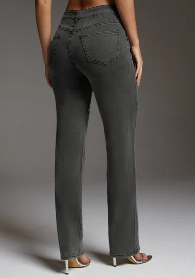 Shop Bebe The Bling Slit Jean In Grey Wash