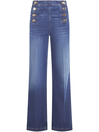 Twinset Wide Leg Denim Clothing In Multicolor