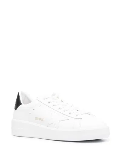 Golden Goose Leather Sneakers With Back Contrasting Patch In White