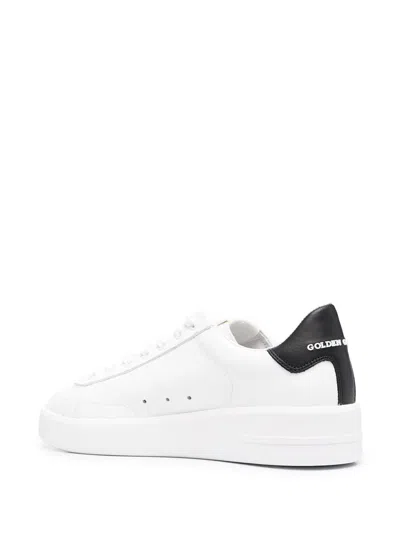 Golden Goose Leather Sneakers With Back Contrasting Patch In White