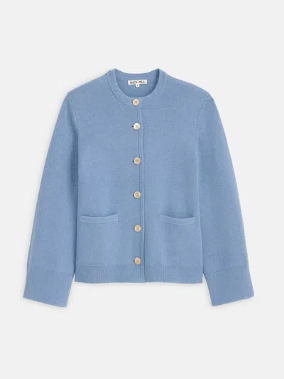Alex Mill Provence Sweater Jacket In Cotton Cashmere In Dolly Blue