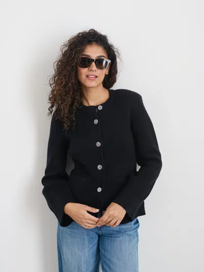Alex Mill Provence Sweater Jacket In Cotton Cashmere In Black