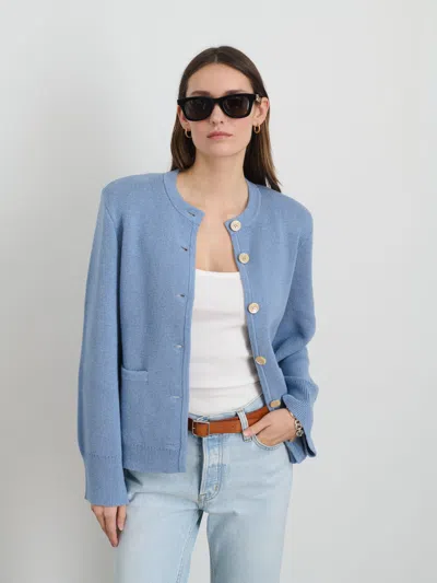 Alex Mill Provence Sweater Jacket In Cotton Cashmere In Dolly Blue