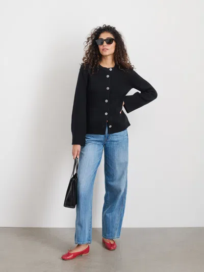 Alex Mill Provence Sweater Jacket In Cotton Cashmere In Black