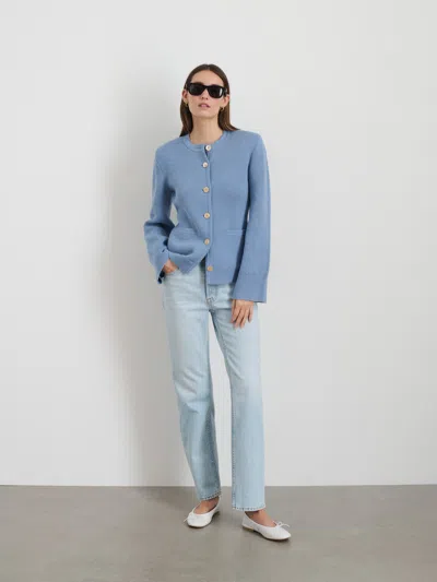 Alex Mill Provence Sweater Jacket In Cotton Cashmere In Dolly Blue