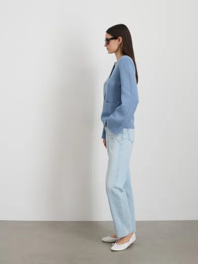 Alex Mill Provence Sweater Jacket In Cotton Cashmere In Dolly Blue