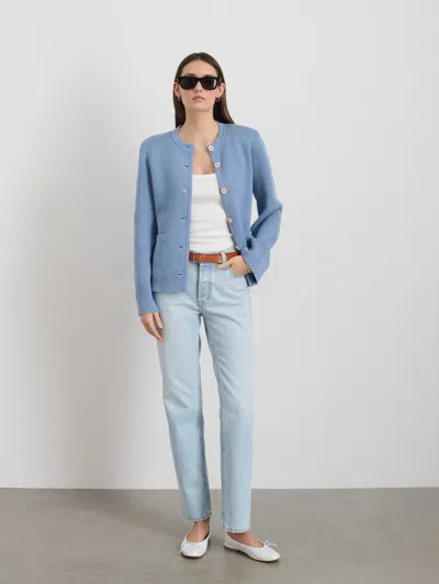 Alex Mill Provence Sweater Jacket In Cotton Cashmere In Dolly Blue