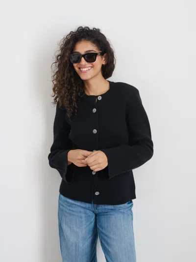 Alex Mill Provence Sweater Jacket In Cotton Cashmere In Black