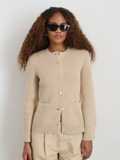 Alex Mill Provence Sweater Jacket In Cotton Cashmere In Sand