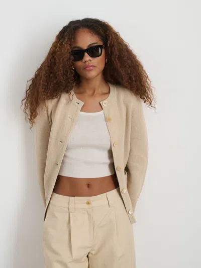Alex Mill Provence Sweater Jacket In Cotton Cashmere In Sand