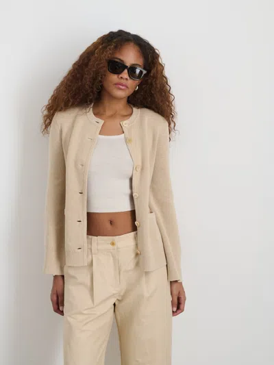 Alex Mill Provence Sweater Jacket In Cotton Cashmere In Sand