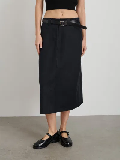 Alex Mill Soho Midi Skirt In Cotton Linen In Black