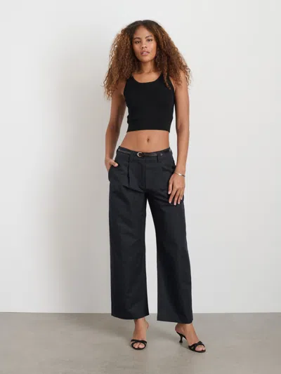 Alex Mill Keaton Double Pleat Pant In Twill In Black
