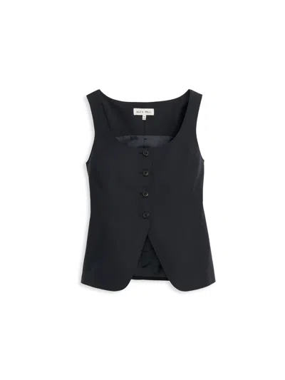 Alex Mill Soho Scoop Vest In Linen Cotton In Black