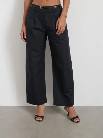 Alex Mill Keaton Double Pleat Pant In Twill In Black