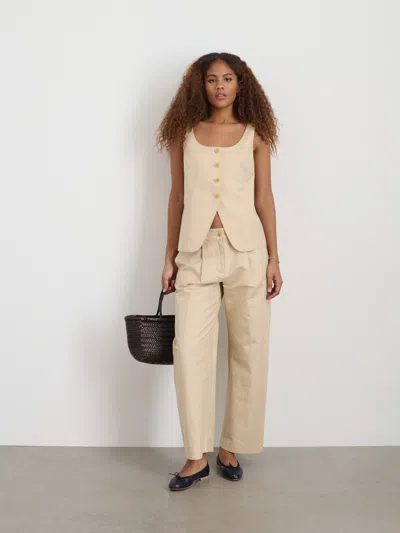 Alex Mill Soho Scoop Vest In Linen Cotton In Tan
