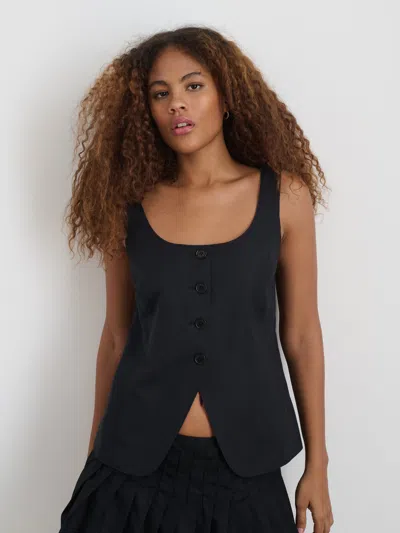 Alex Mill Soho Scoop Vest In Linen Cotton In Black