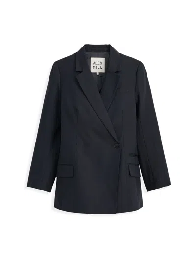 Alex Mill Soho Waisted Blazer In Linen Cotton In Black