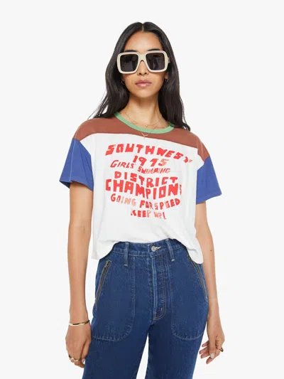 Mother Cotton The Grab Bag Cropped T-shirt In Red