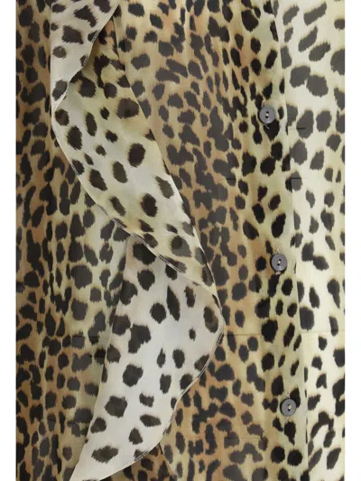Blumarine Printed Georgette Shirt In Multicolour