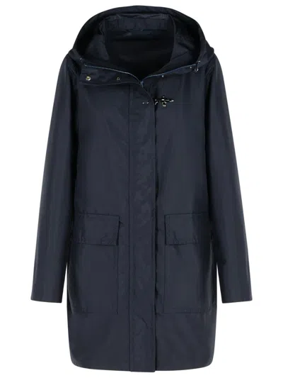 Fay 'morning' Blue Polyester Parka Women In Blue