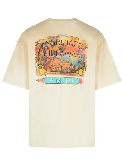 Amiri Cotton Jazz Hideaway Print T-shirt In Beige