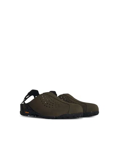 Roa Perforated Backless Sandals Rubber Sole In Green