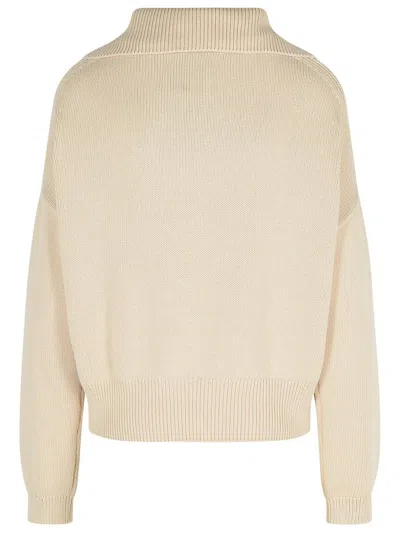 Closed Organic Cotton Troyer Zip Knit Sweater In Beige In Beige