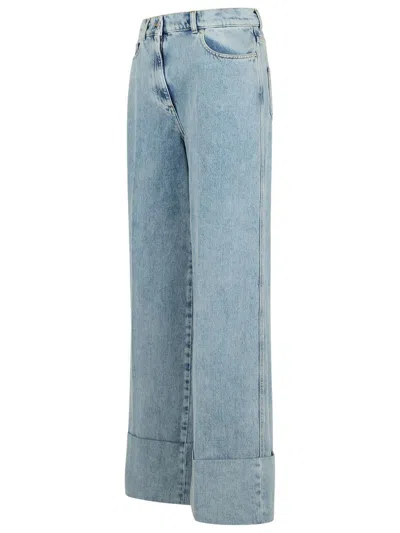 Lanvin Blue Wide-leg Cuffed Jeans In Blue