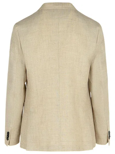 Zegna 'drop 7' Beige Linen Blend Jacket Men In Neutral