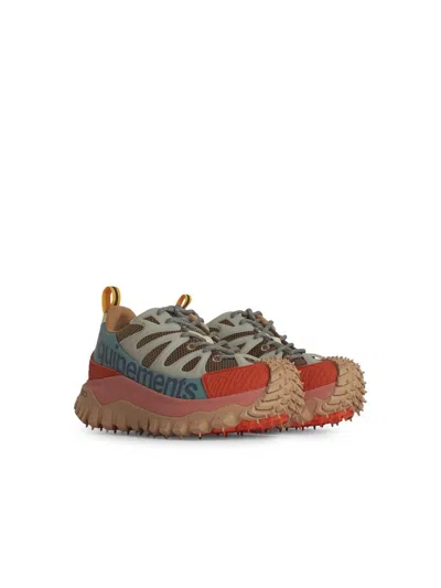 Moncler Chunky Sole Mesh Panels Pull Tab Sneakers In Multicolor