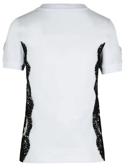 Dolce & Gabbana Jersey T-shirt With Dg Logo And Lace Details In White