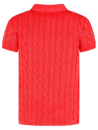 Polo Ralph Lauren Yellow Polo Pony Short Sleeve Shirt In Cotton Woman In Red