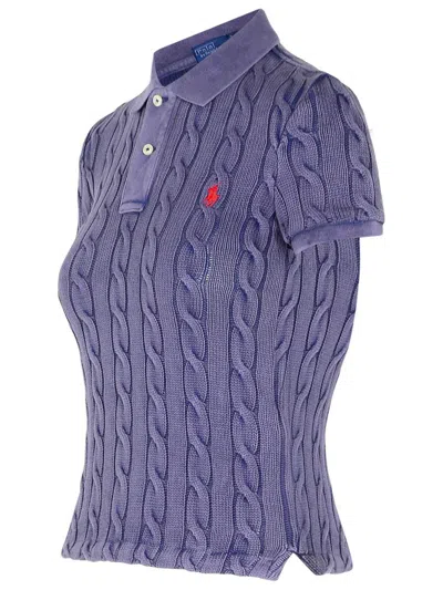Polo Ralph Lauren Yellow Polo Pony Short Sleeve Shirt In Cotton Woman In Navy