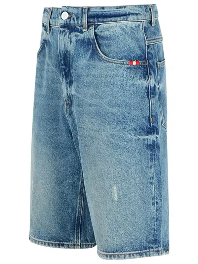Amish 'tommy' Bermuda Shorts In Light Blue Denim In Blue