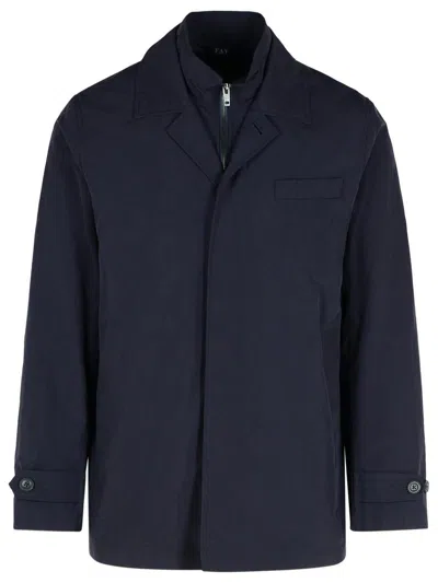 Fay Dark Navy Minimalist Jacket In Navy