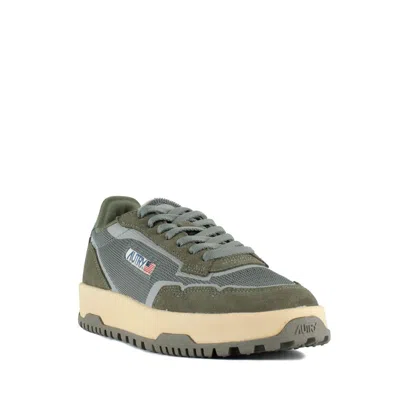 Autry Wildpace Nubuck And Rubber-trimmed Suede And Mesh Sneakers In Green