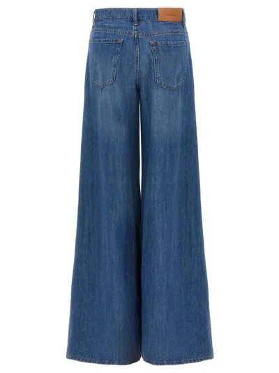 7 For All Mankind Willow Palazzo Wide Leg Jeans In Dark Blue