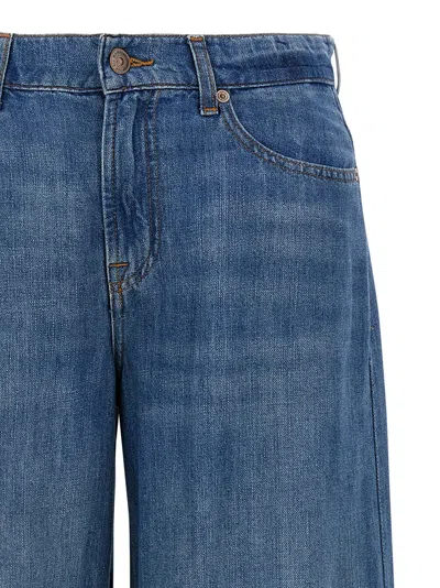 7 For All Mankind Willow Palazzo Wide Leg Jeans In Dark Blue