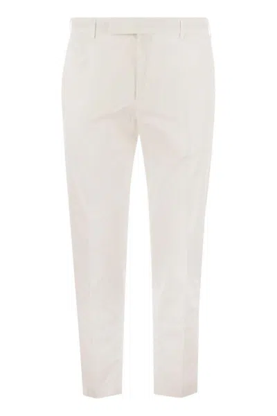 Pt Torino Rebel Stretch Cotton Trousers In White