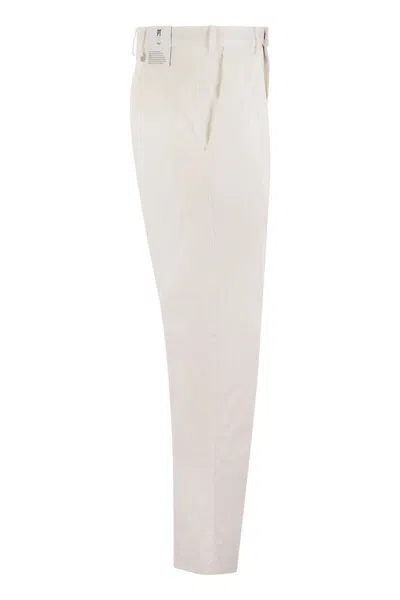 Pt Torino Rebel Stretch Cotton Trousers In White