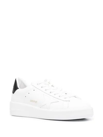 Golden Goose Leather Sneakers With Back Contrasting Patch In White