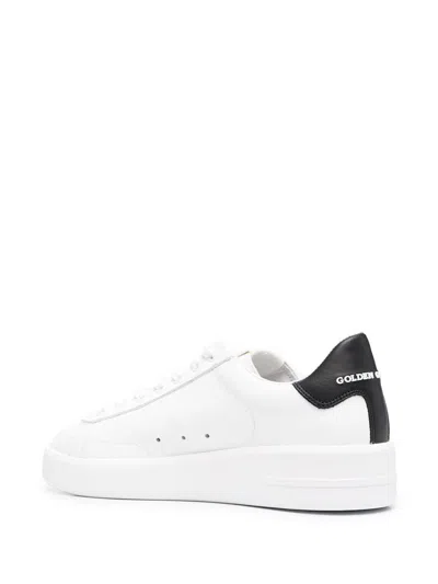 Golden Goose Leather Sneakers With Back Contrasting Patch In White