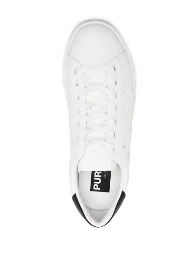 Golden Goose Leather Sneakers With Back Contrasting Patch In White