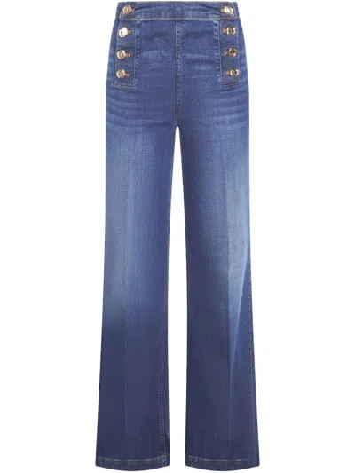 Twinset Wide Leg Denim Clothing In Multicolor