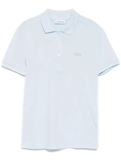 Lacoste Logo-patch Polo Top In Blue