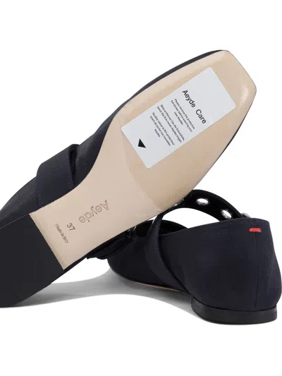 Aeyde Uma Eyelet-embellished Leather Mary Jane Ballet Flats In Black