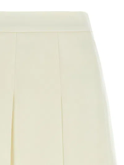 Alessandra Rich Pleated Wool Midi Skirt With Flared Silhouette